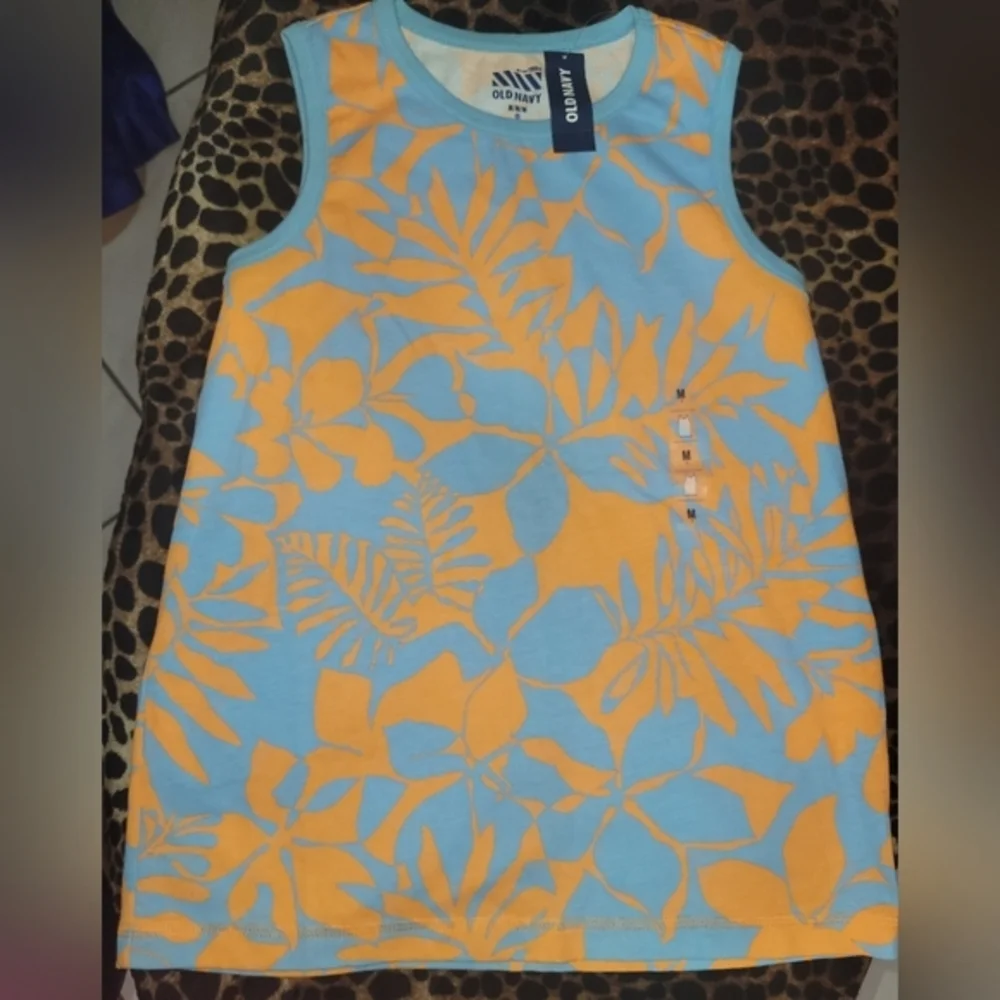 Old Navy Kids Tropical Print Tank Top - Blue and Orange